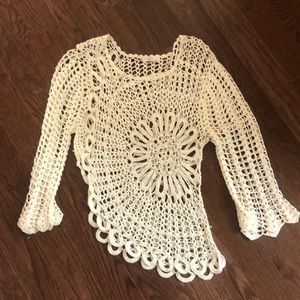 Millau Cream Crochet Sweater